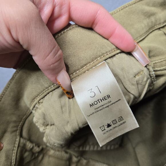 Mother The Hustle Ankle Fray Green Jeans - Picture 6 of 8